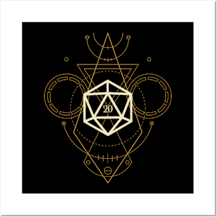 Esoteric Polyhedral D20 Dice Tarot Four Posters and Art